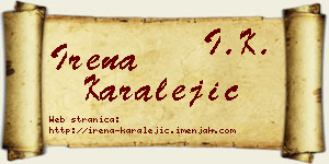 Irena Karalejić vizit kartica